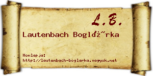 Lautenbach Boglárka névjegykártya